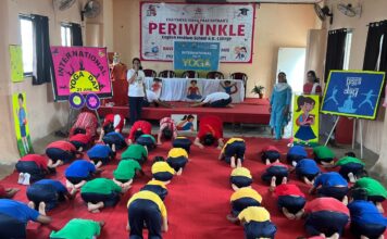 पेरिविंकलच्या विद्यार्थ्यांनी घेतले योग साधनेचे धडे, सर्वच शाळा झाल्या योगमय, अध्यक्ष राजेंद्र बांदल यांनीही केली योगासने